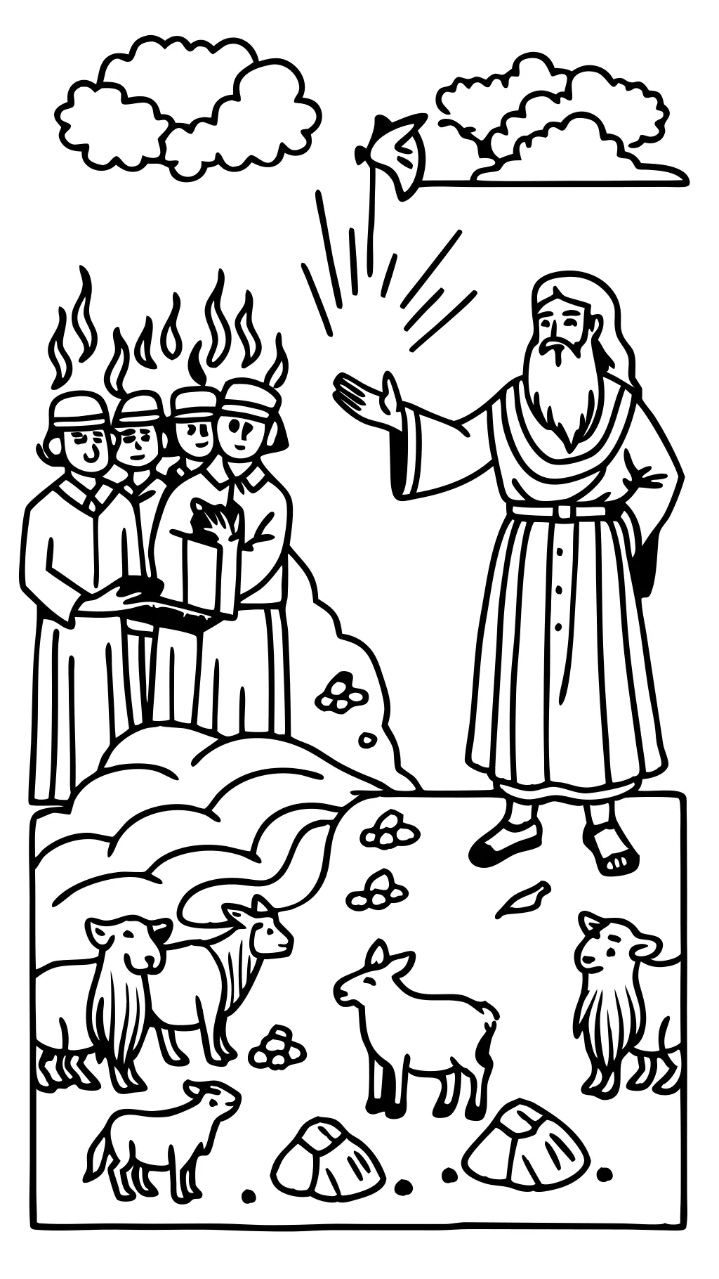 Elijah et les prophètes de Baal Coloring Page